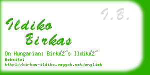 ildiko birkas business card